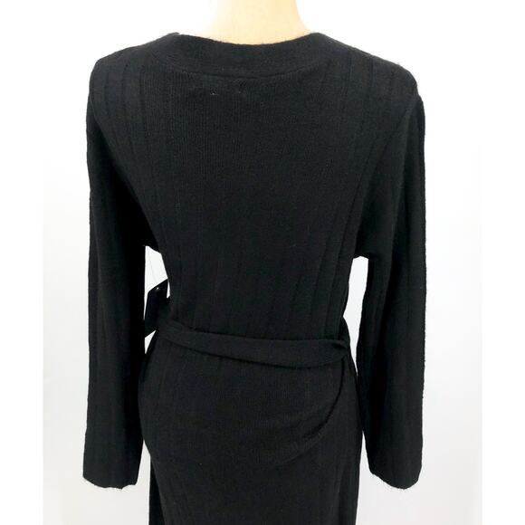 STITCHDROP Women's Tied To You Belted Midi Sweater Dress Medium Black NWT - Picture 6 of 10